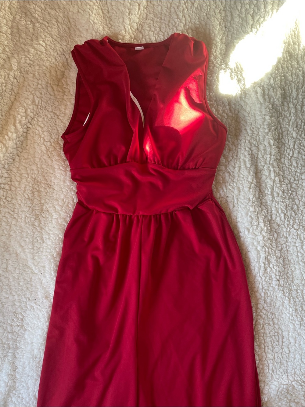 HALARA Crimson V-Neck Sleeveless Jumpsuit NWOT